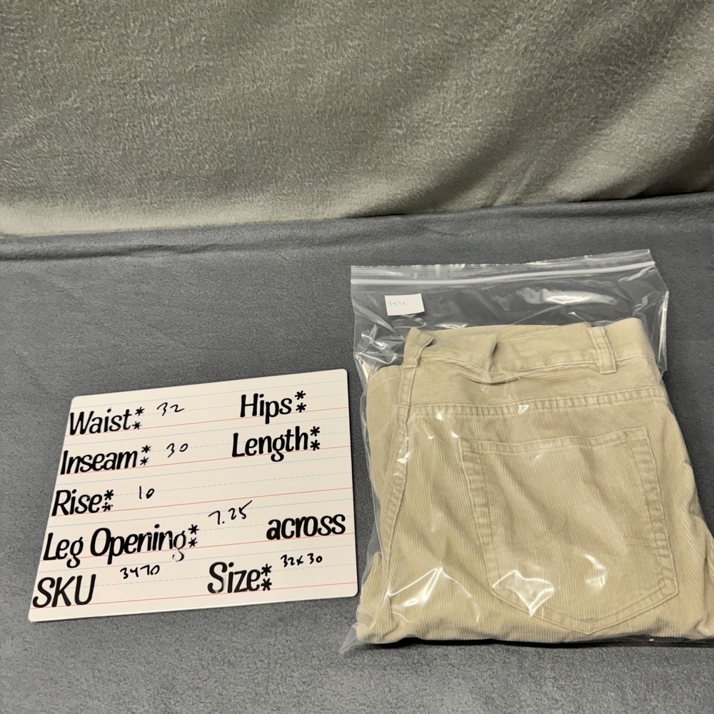 Brooks Brothers Corduroy Pants‎ Mens 32x30 ACTUAL Straight Leg Beige Trousers - Picture 9 of 9